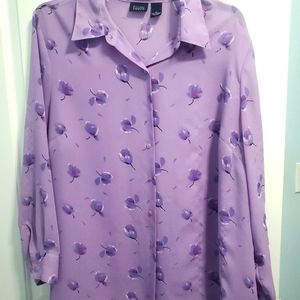 Hilard Hanson purple floral top plus sz 3X